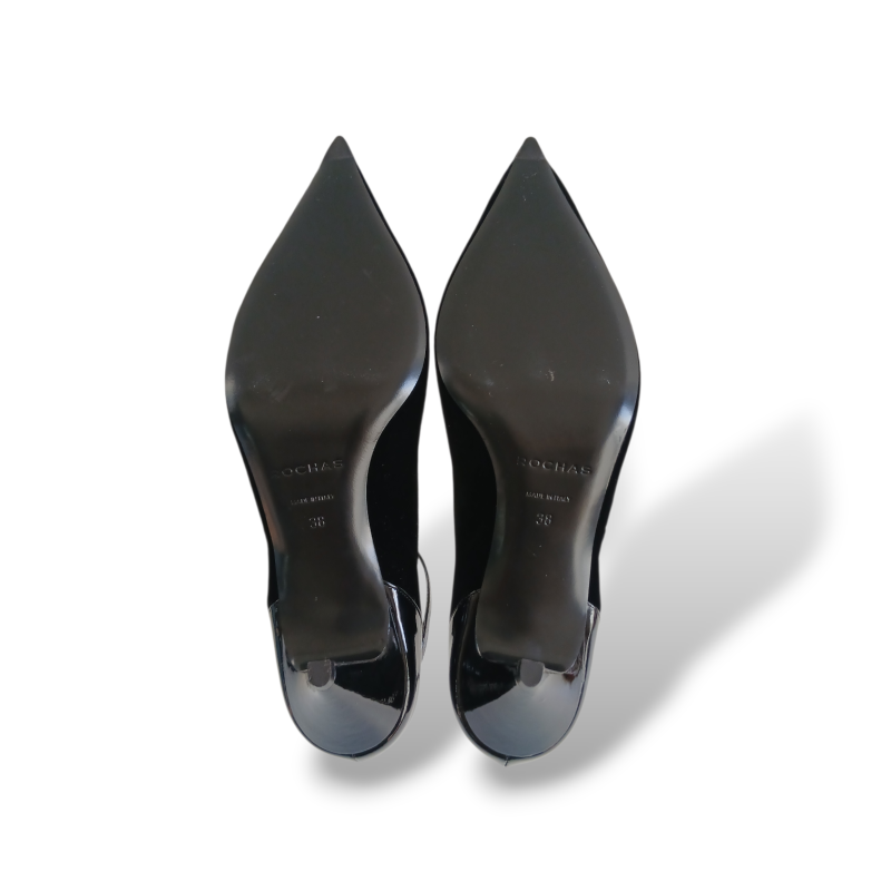 Scarpin Rochas Veludo Preto - 36 
