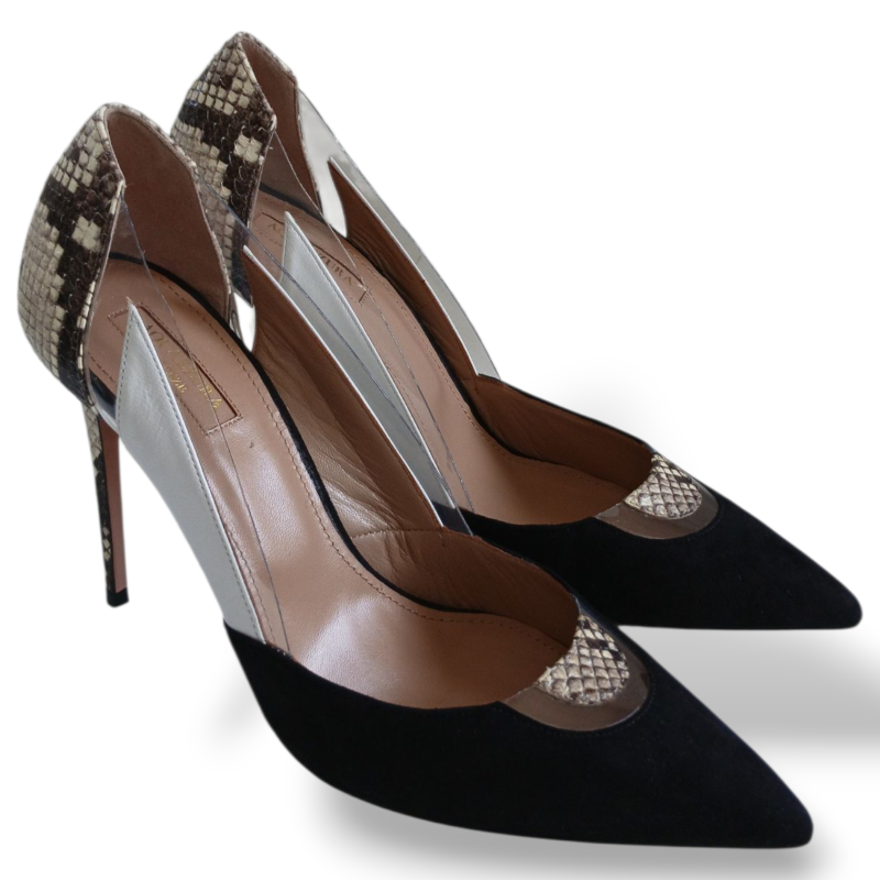 Scarpin Aquazzura Preto com Python-40