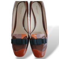 Scarpin Bottega Veneta Tons de Marrom Verniz-39