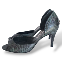 Peep Toe Chanel Python Verde - 35