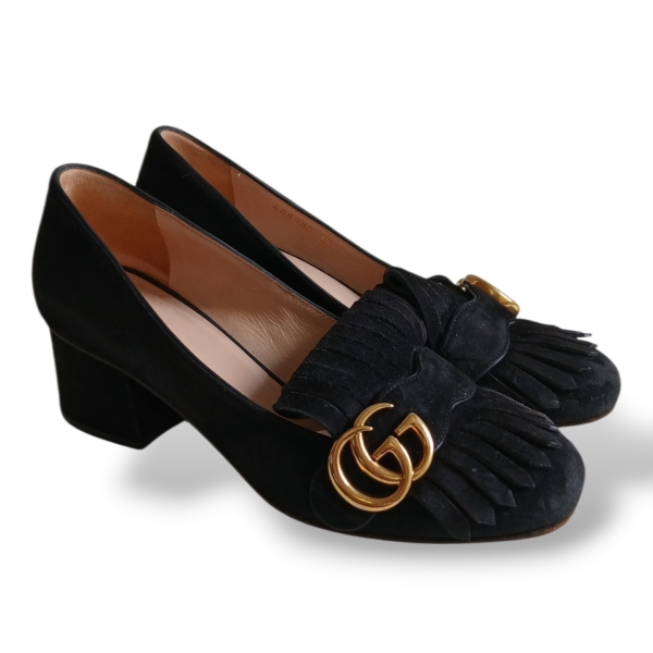 Scarpin Gucci Marmont Suede Preto - 34