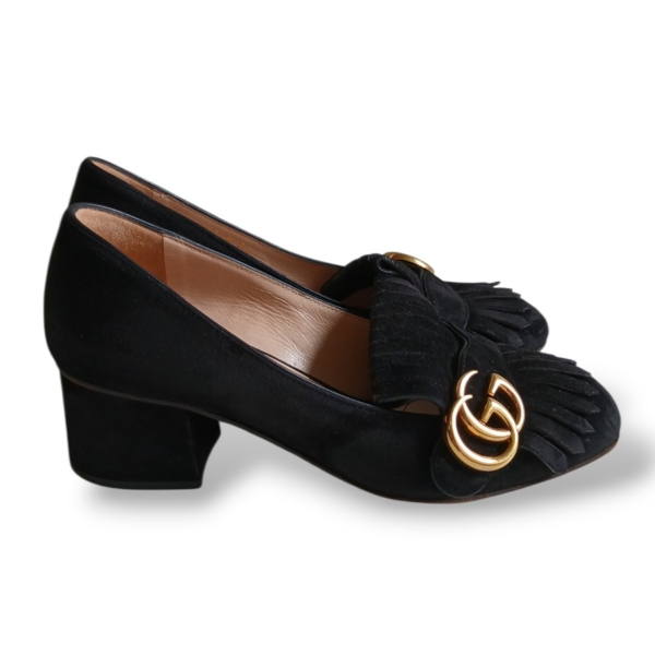 Scarpin Gucci Marmont Suede Preto - 34