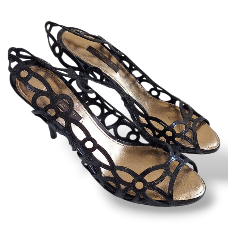 Peep Toe Louis Vuitton Preto - 35 Peep Toe Louis Vuitton Preto - 35
