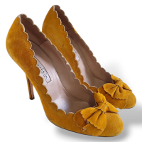 Scarpin Oscar De La Renta Amarelo com Laços-37 Scarpin Oscar De La Renta Amarelo com Laços-37