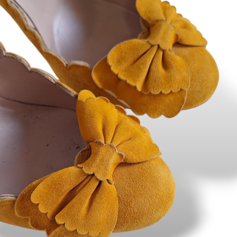 Scarpin Oscar De La Renta Amarelo com Laços-37 Scarpin Oscar De La Renta Amarelo com Laços-37