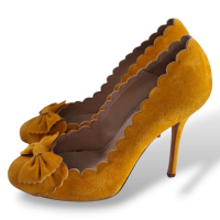 Scarpin Oscar De La Renta Amarelo com Laços-37 Scarpin Oscar De La Renta Amarelo com Laços-37