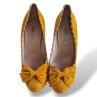 Scarpin Oscar De La Renta Amarelo com Laços-37 Scarpin Oscar De La Renta Amarelo com Laços-37