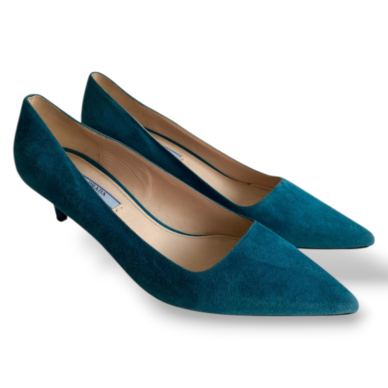 Scarpin Prada Camurça Turquesa - 38