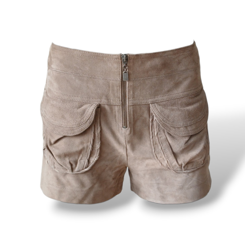 Shorts Cris Barros Couro Marrom - 40 