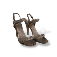 Slingback Chanel Chain Metalizada Dourada - 36 Slingback Chanel Chain Metalizada Dourada - 36