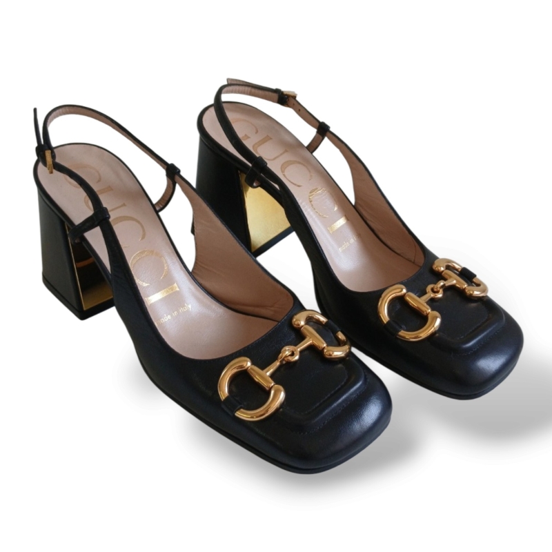 Slingback Gucci Horsebit Preto - 34
