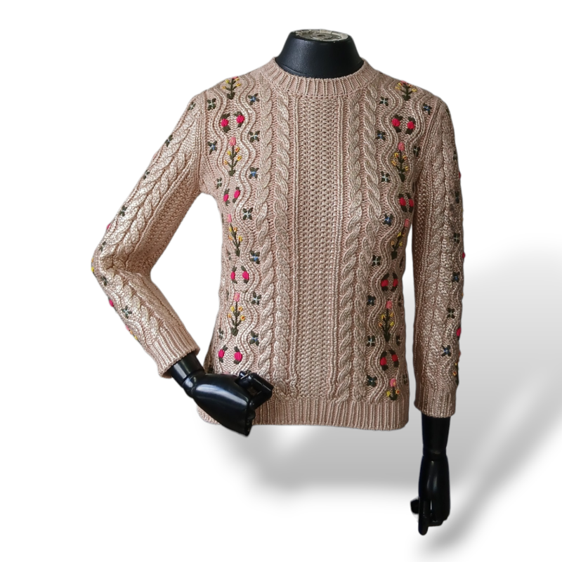 Tricot Gucci Bordado Dourado - P 