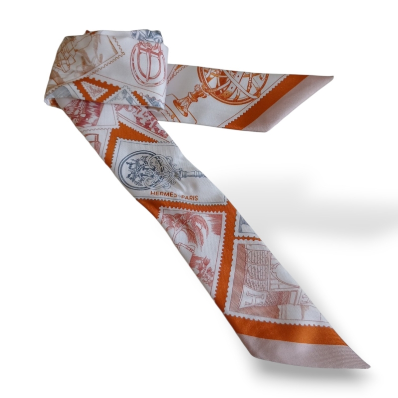 Twilly Hermès Tecido Estampado 