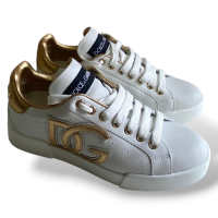 Tênis Dolce Gabbana Branco e Dourado-35