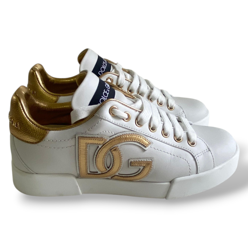 Tênis Dolce Gabbana Branco e Dourado-35