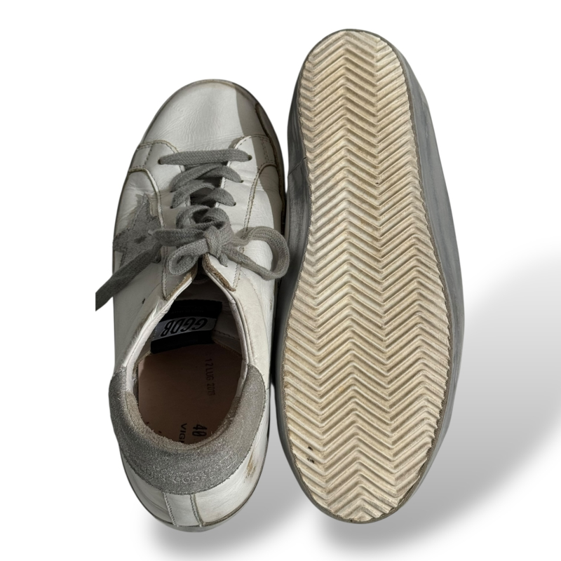 Tênis Golden Goose Branco com Prata-38