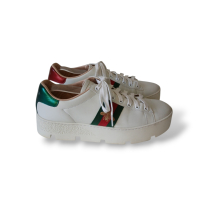 Tênis Gucci Ace Bee Plataforma Branco - 37 Tênis Gucci Ace Bee Plataforma Branco - 37