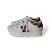 Tênis Gucci Ace Bee Plataforma Branco - 37 Tênis Gucci Ace Bee Plataforma Branco - 37
