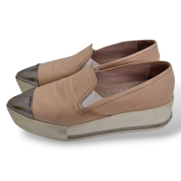 Slip On Miu Miu Couro Bege-35