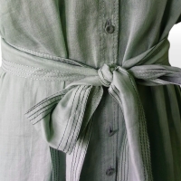 Túnica De Goeye Longa em Linho Verde com Top - 38 Túnica De Goeye Longa em Linho Verde com Top - 38