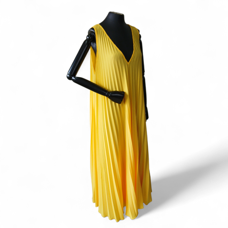 Vestido Adriana Degreas Amarelo Plissado - P 