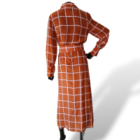 Chemise Adriana Degreas de Seda Marrom e Rosa-M