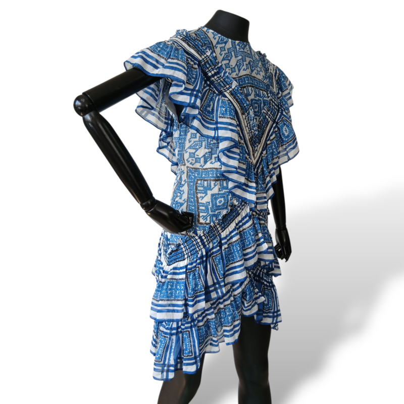 Vestido Philosophy di Lorenzo Azul Com Branco-38