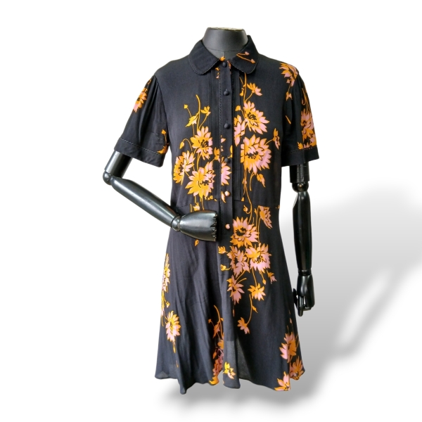 Vestido Alexander McQueen Preto Florido - 40