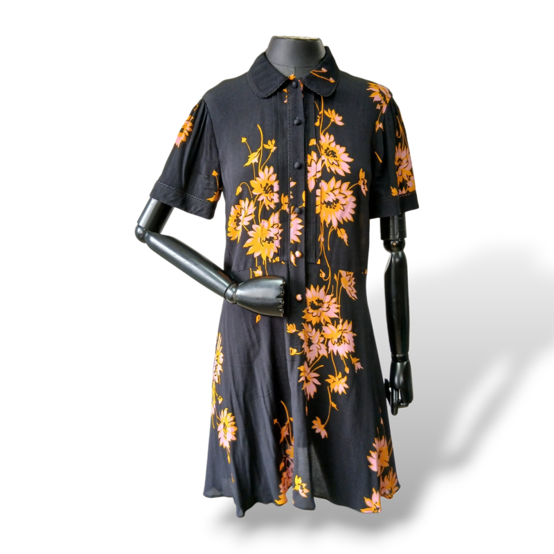 Vestido Alexander McQueen Preto Florido - 40