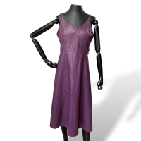 Vestido Animale de Couro Violeta-42