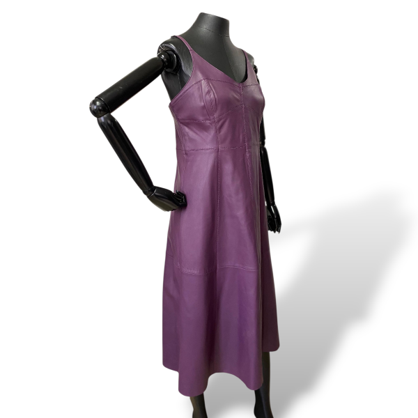 Vestido Animale de Couro Violeta-42