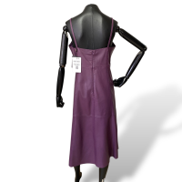 Vestido Animale de Couro Violeta-42