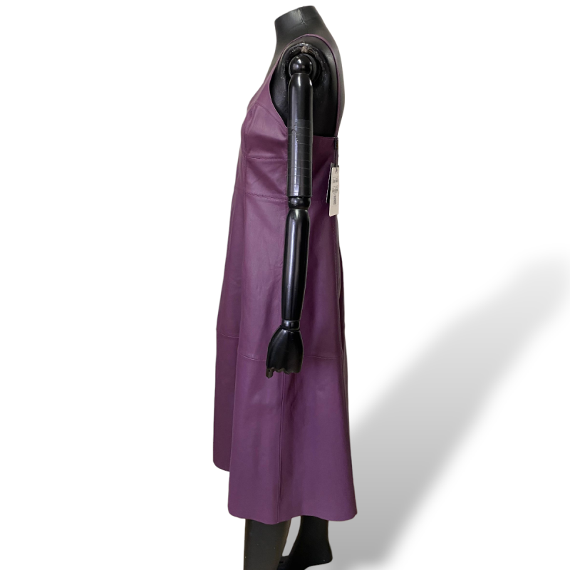 Vestido Animale de Couro Violeta-42