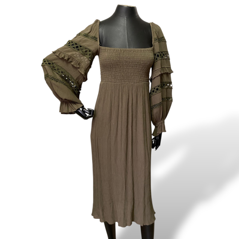 Vestido BoBô Verde Militar Estilo Boho-36 Vestido BoBô Verde Militar Estilo Boho-36