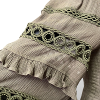 Vestido BoBô Verde Militar Estilo Boho-36