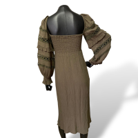 Vestido BoBô Verde Militar Estilo Boho-36