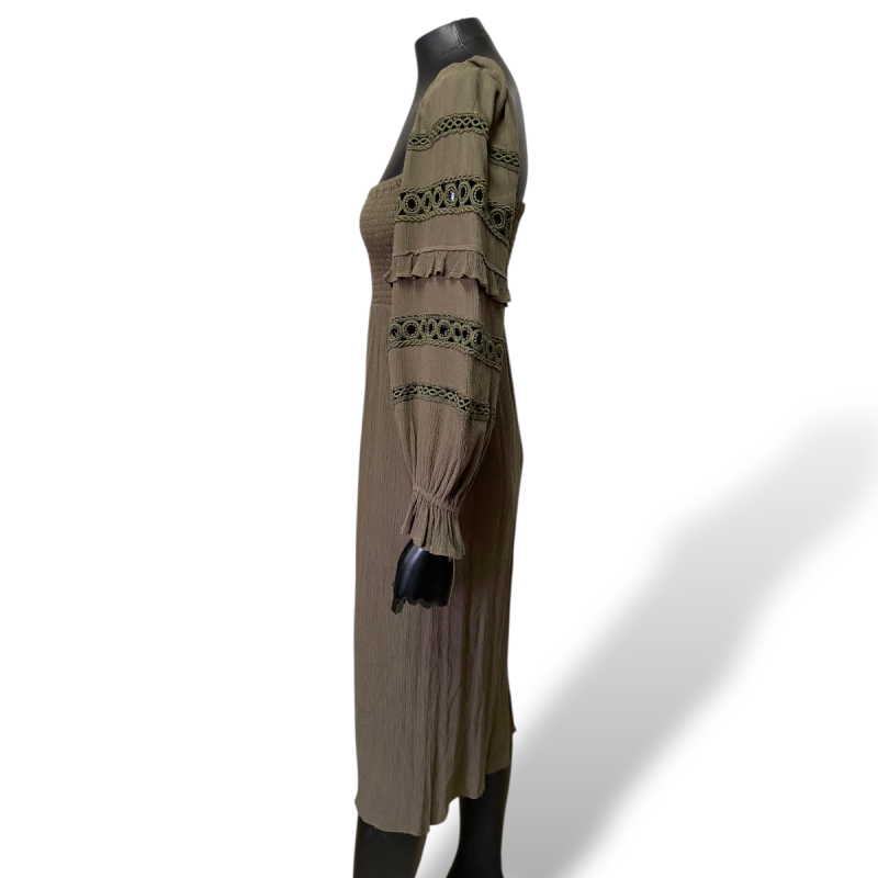 Vestido BoBô Verde Militar Estilo Boho-36