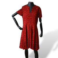 Vestido Burberry Flores Vinho Rendada-44