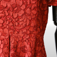 Vestido Burberry Flores Vinho Rendada-44