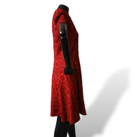 Vestido Burberry Flores Vinho Rendada-44