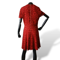 Vestido Burberry Flores Vinho Rendada-44