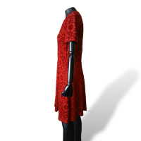 Vestido Burberry Flores Vinho Rendada-44