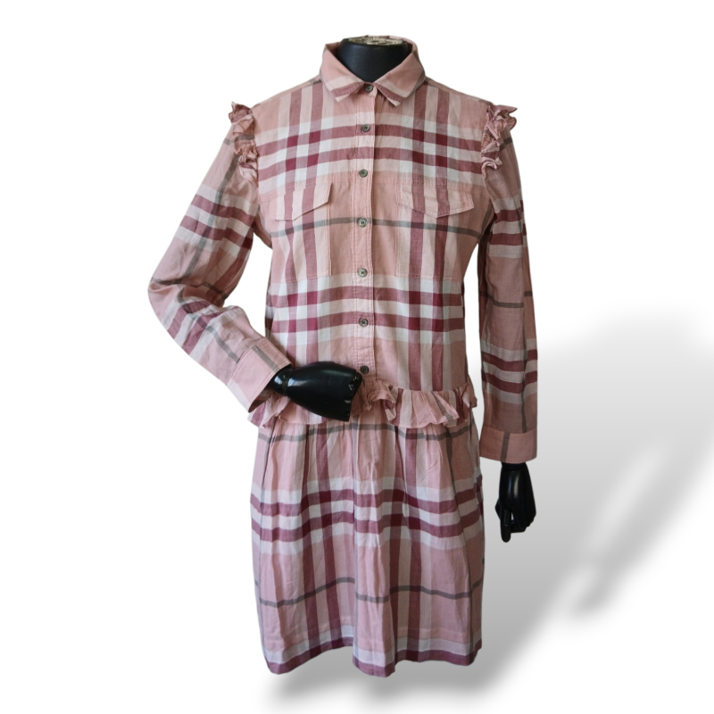 Vestido Burberry House Check Rosa - 40