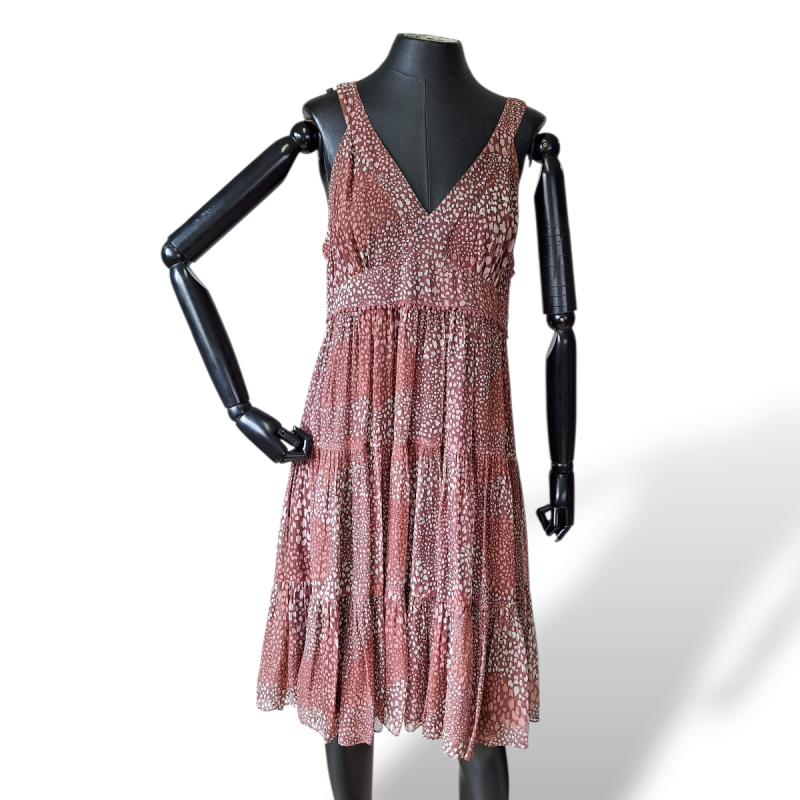 Vestido Burberry Brit Seda Estampada-42 Vestido Burberry Brit Seda Estampada-42