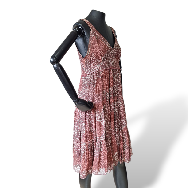 Vestido Burberry Brit Seda Estampada-42 Vestido Burberry Brit Seda Estampada-42