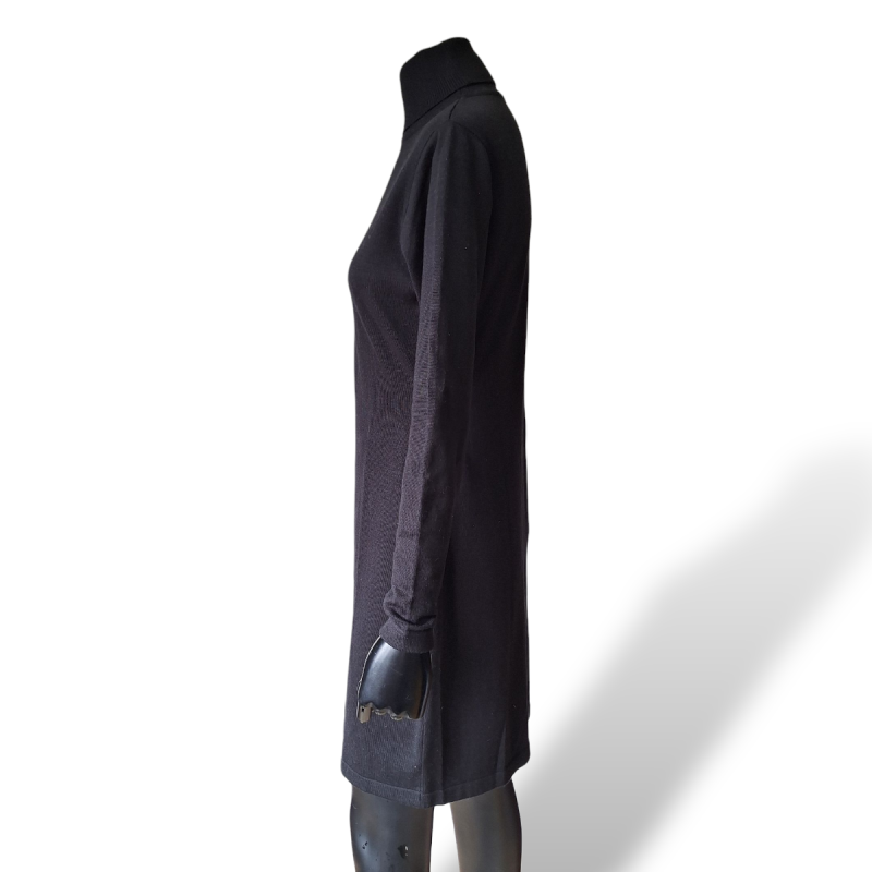 Vestido Carol Bassi em Lã Gola Alta Preto-40 Vestido Carol Bassi em Lã Gola Alta Preto-40