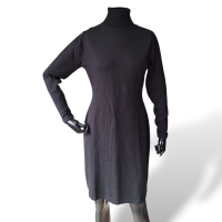 Vestido Carol Bassi em Lã Gola Alta Preto-40 Vestido Carol Bassi em Lã Gola Alta Preto-40