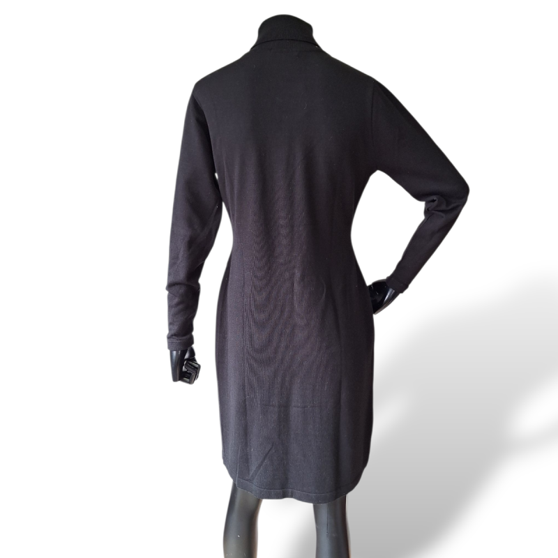 Vestido Carol Bassi em Lã Gola Alta Preto-40