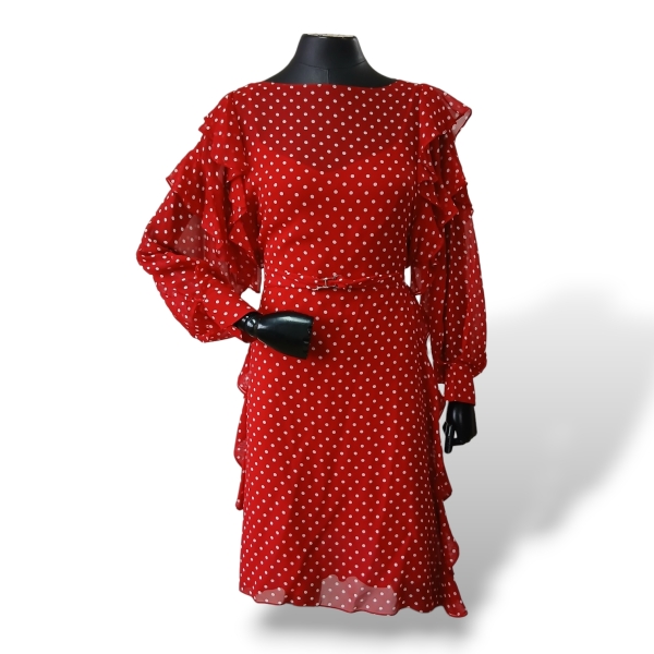 Vestido Carolina Herrera Poá Vermelho - XS