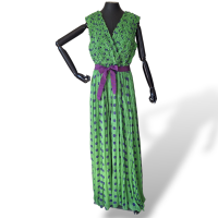 Vestido Carolina Herrera Poá Verde e Roxo-46